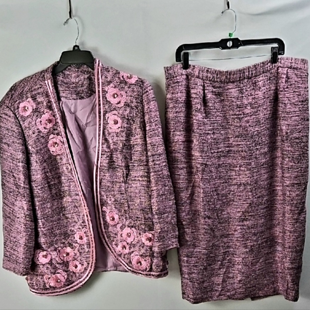 Mark.‎ Pink Rose Floral Women's Blazer and Skirt Set Sz 22W